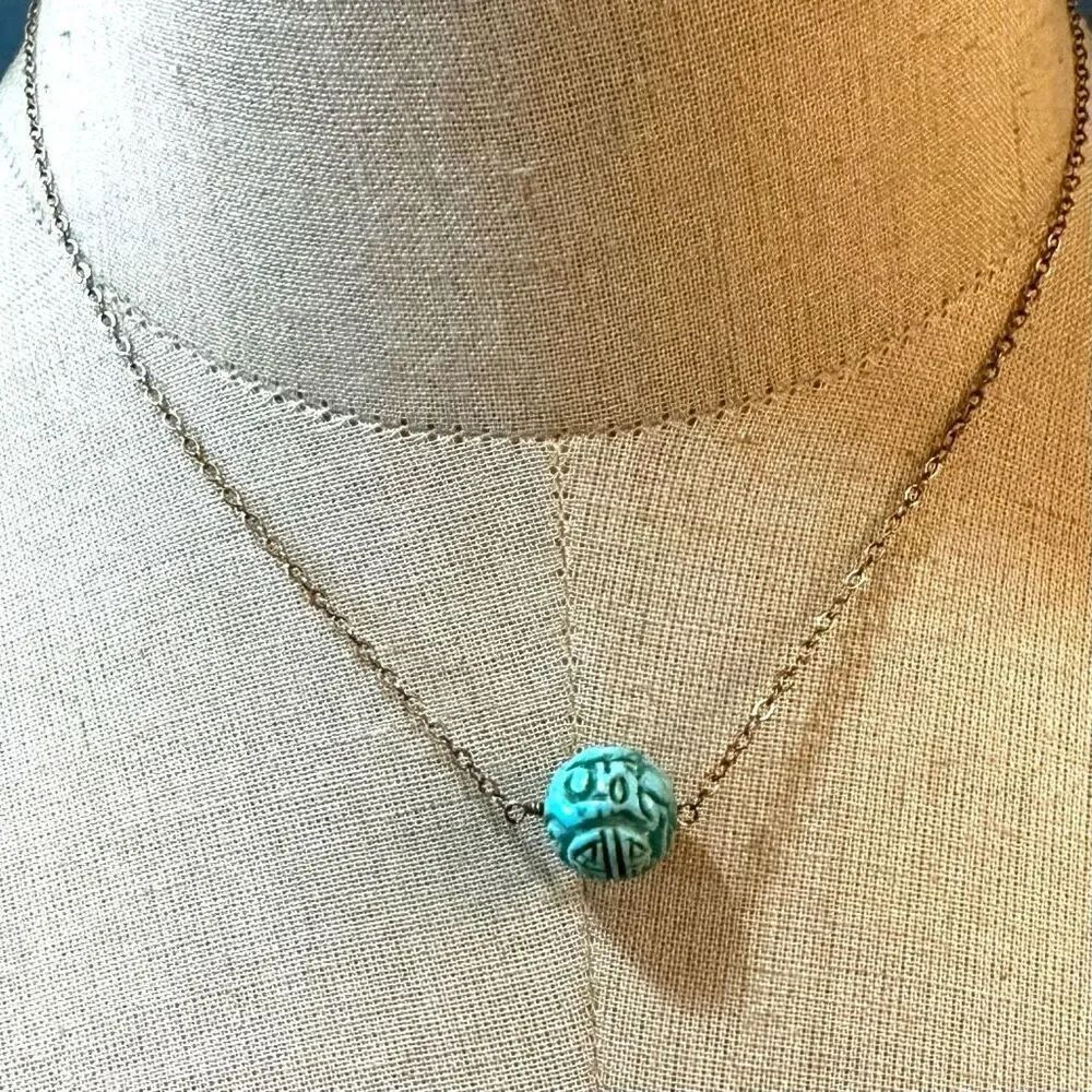 Turquoise Longevity Gold Filled Necklace